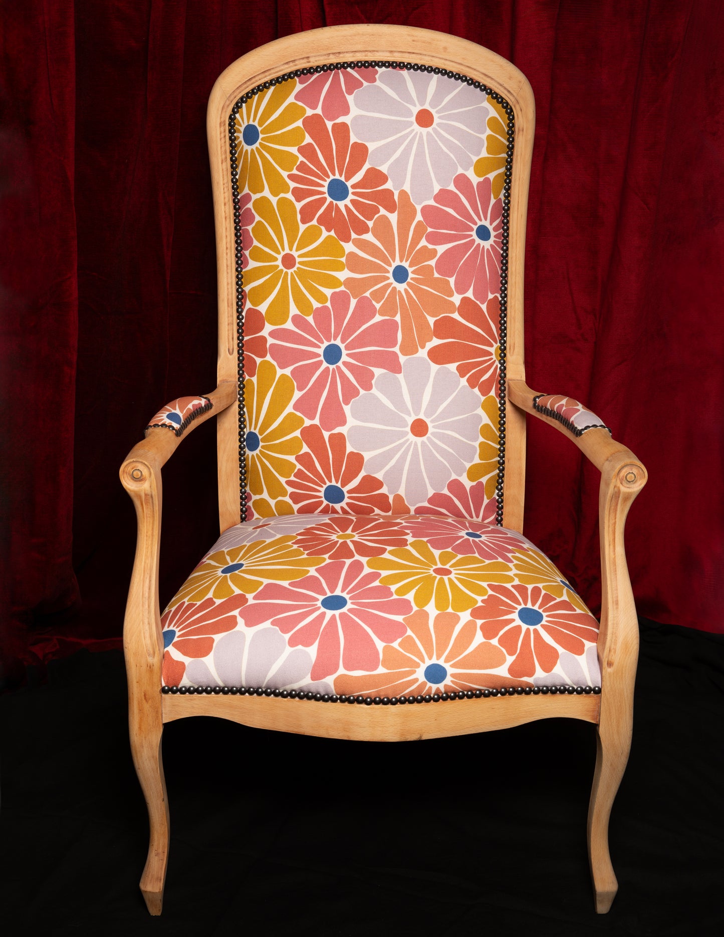 Fauteuil Voltaire fleurie LA FANETTE