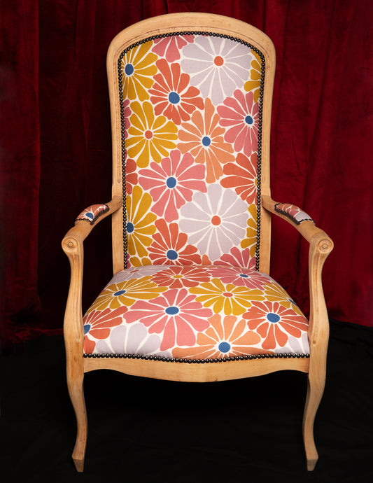 Fauteuil Voltaire fleurie LA FANETTE