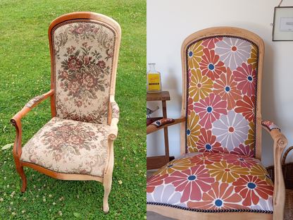 Fauteuil Voltaire fleurie LA FANETTE